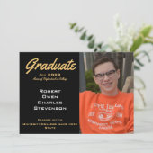 Ankündigung von Gold Schwarz-weiß Foto Abschluss (Stehend Vorderseite)