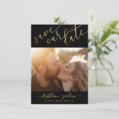 Ankündigung von-Gold-Script-Hochzeiten (Stehend Vorderseite)