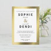 Ankündigung von Goldfoil-Hochzeiten Einladung (Stehend Vorderseite)