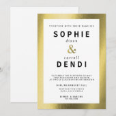 Ankündigung von Goldfoil-Hochzeiten Einladung (Vorne/Hinten)