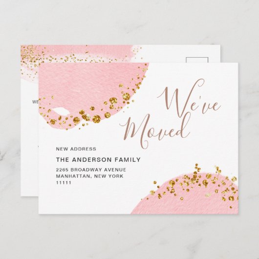 Ankündigung von Goldpinken zur Wasserfarbenbewegun Postkarte (Vorne/Hinten)