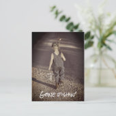 Ankündigung von "Gone Fishing Retirement" Postkart (Stehend Vorderseite)