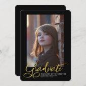 Ankündigung von Graduate Gold Script Foto Abschlus (Vorne/Hinten)