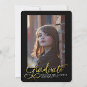 Ankündigung von Graduate Gold Script Foto Abschlus (Vorderseite)