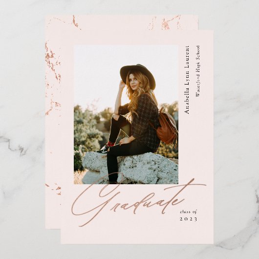 Ankündigung von Graduate Script Foto Foil (Vorderseite/Rückseite)