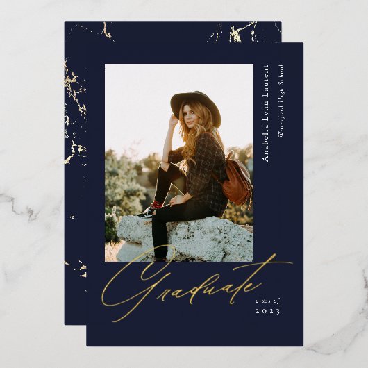 Ankündigung von Graduate Script Foto Foil (Vorderseite/Rückseite)