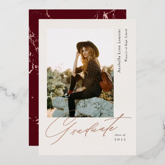 Ankündigung von Graduate Script Foto Foil (Vorderseite/Rückseite)