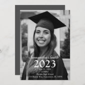 Ankündigung von Graustufen-Foto-Abschluss (Vorne/Hinten)