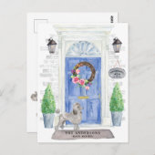 Ankündigung von Gray Poodle Moving Postcard Postkarte (Vorne/Hinten)