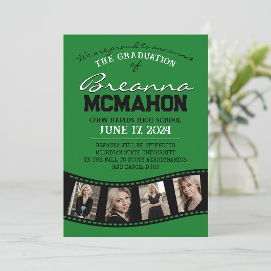 Ankündigung von Green & Black Filmstrip-Abschluss