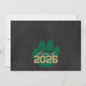 Ankündigung von Green & Bronze Paw Print Abschluss (Rückseite)