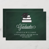 Ankündigung von Green Chalkboard Abschluss (Vorne/Hinten)