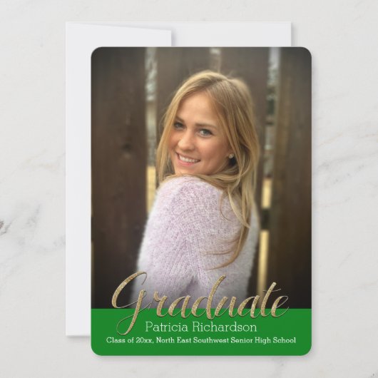 Ankündigung von Green Glitz Overlay Foto Abschluss (Vorderseite)