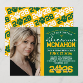 Ankündigung von Green & Gold Paw Print Abschluss