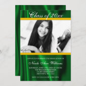 Ankündigung von Green Gold Satin Foto Abschluss (Vorne/Hinten)