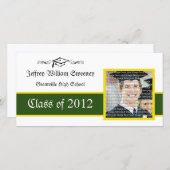 Ankündigung von Green & Gold School Abschluss Foto (Vorne/Hinten)