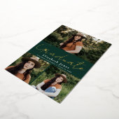 Ankündigung von Green Script Abschluss Foto Foil (Gedreht)