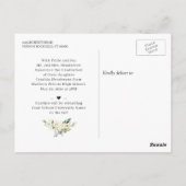 Ankündigung von Green White Roses Floral Abschluss Postkarte (Rückseite)