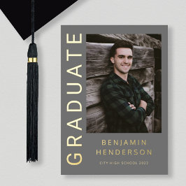 Ankündigung von Grey Boy Foto Gold Foil Abschluss