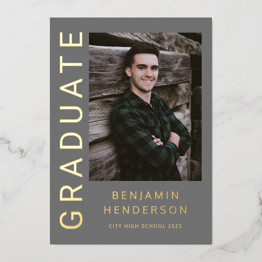 Ankündigung von Grey Boy Foto Gold Foil Abschluss (Vorderseite)