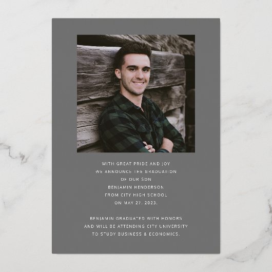 Ankündigung von Grey Boy Foto Gold Foil Abschluss (Rückseite)