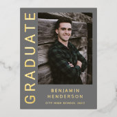 Ankündigung von Grey Foto Gold Foil Boy Abschluss (Vorderseite)