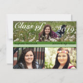 Ankündigung von grün-weißem Abschluss für Fotovorl (Vorderseite)