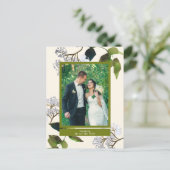 Ankündigung von Grüntönen und Florals Just Married (Stehend Vorderseite)