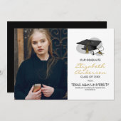 Ankündigung von Hand gezeichneter Graduierungsklam (Vorne/Hinten)