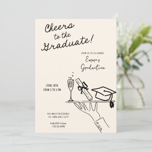 Ankündigung von handgezeichneten lustigen Kellner- (Stehend Vorderseite)