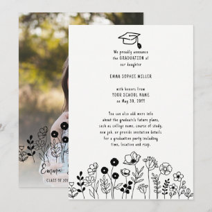 Ankündigung von handgezogenen Blume Abschluss