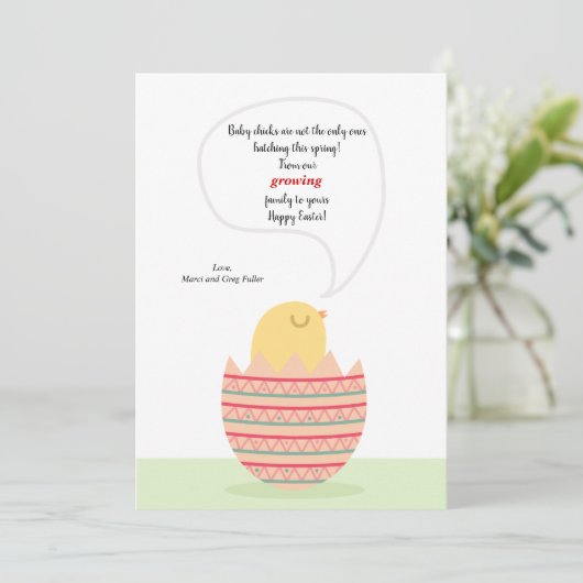 Ankündigung von Hatchling Chick Pregnancy (Stehend Vorderseite)