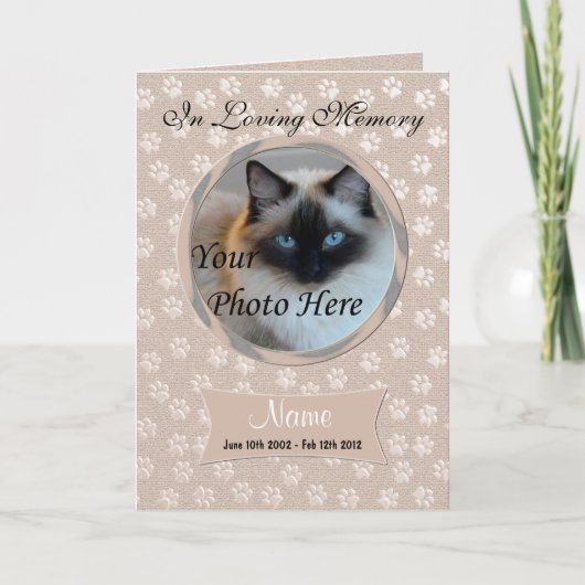 Ankündigung von Haustieren oder Katzen-Memorial (Vorderseite)