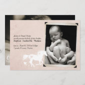 Ankündigung von Herzpferd Baby Girl Birth (Vorne/Hinten)