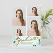 Ankündigung von High School Abschluss 4 Foto Blume (Stehend Vorderseite)