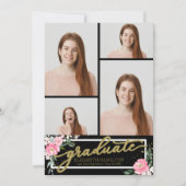 Ankündigung von High School Abschluss 4 Foto Blume (Vorderseite)