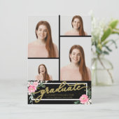 Ankündigung von High School Abschluss 4 Foto Blume (Stehend Vorderseite)