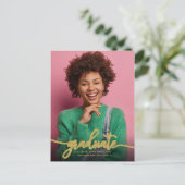 Ankündigung von High School Abschluss Einfaches De Postkarte (Stehend Vorderseite)