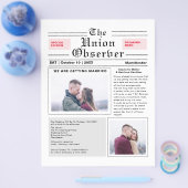 Ankündigung von Hochzeiten im Zeitungsstil Flyer (Einzeln)