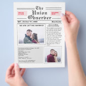 Ankündigung von Hochzeiten im Zeitungsstil Flyer (Hand)