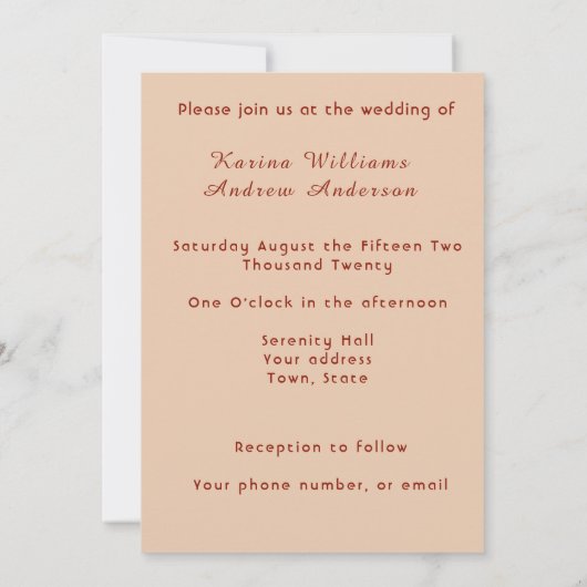 Ankündigung von Hochzeitssommer (Rückseite)