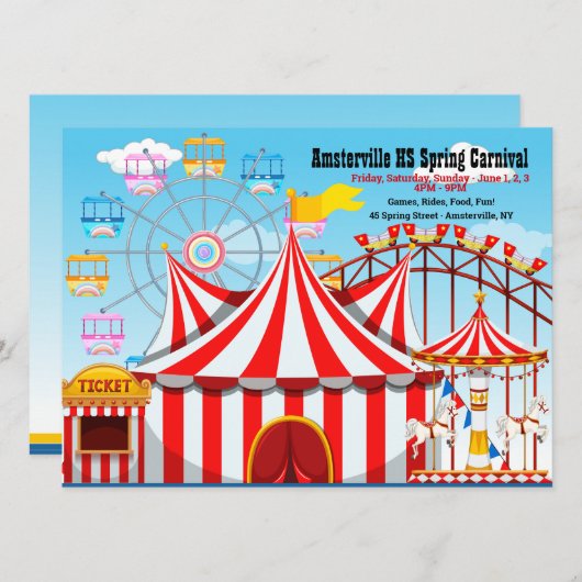 Ankündigung von Karnevalsfeiern (Vorne/Hinten)