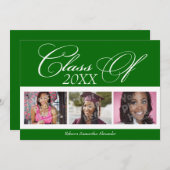 Ankündigung von Kelly Green/White 3 Foto Abschluss (Vorne/Hinten)