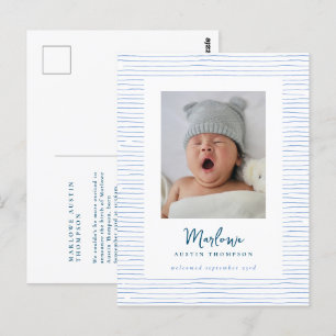 Ankündigung von klassischen handgezeichneten Blue  Postkarte