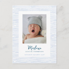 Ankündigung von klassischen handgezeichneten Blue  Postkarte