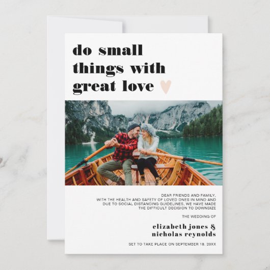 Ankündigung von Kleinsthochzeiten (Vorderseite)