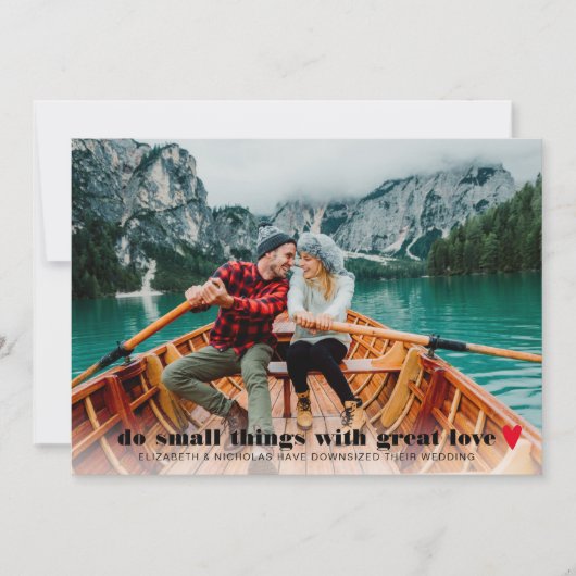 Ankündigung von Kleinsthochzeiten (Vorderseite)