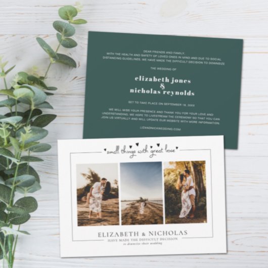 Ankündigung von Kleinsthochzeiten