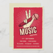 Ankündigung von Konzerten im Retro-Stil (Vorne/Hinten)