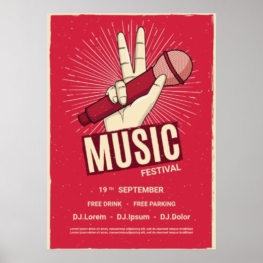 Ankündigung von Konzerten im Retro-Stil Poster (Vorne)